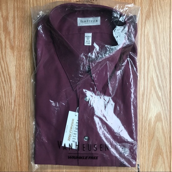 Van Heusen dark red button down dress shirt XL - Picture 1 of 5